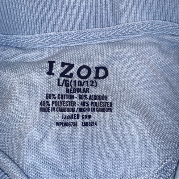 Izod Big Boy’s Polo Shirt size L Regular Blue - Picture 4 of 5